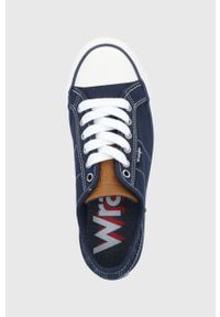 Wrangler Tenisówki damskie kolor granatowy. Nosek buta: okrągły. Zapięcie: sznurówki. Kolor: niebieski. Materiał: guma