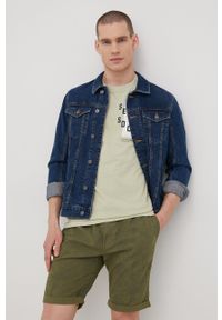 Tom Tailor kurtka jeansowa męska kolor granatowy przejściowa. Okazja: na co dzień. Kolor: niebieski. Materiał: jeans. Styl: casual