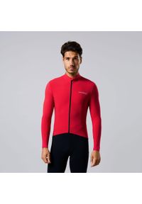 ACELERA - Ciepła męska koszulka kolarska z długim rękawem. Kolor: czerwony. Materiał: materiał. Długość rękawa: długi rękaw. Długość: długie. Sport: kolarstwo #1