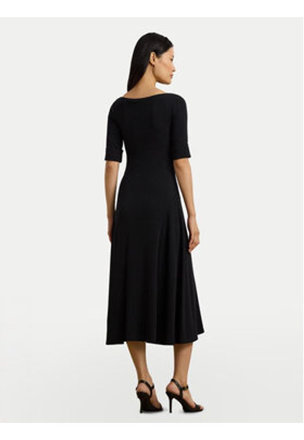 Lauren Ralph Lauren - LAUREN RALPH LAUREN Sukienka codzienna 200973599001 Czarny Slim Fit. Okazja: na co dzień. Kolor: czarny. Materiał: bawełna. Typ sukienki: proste. Styl: casual