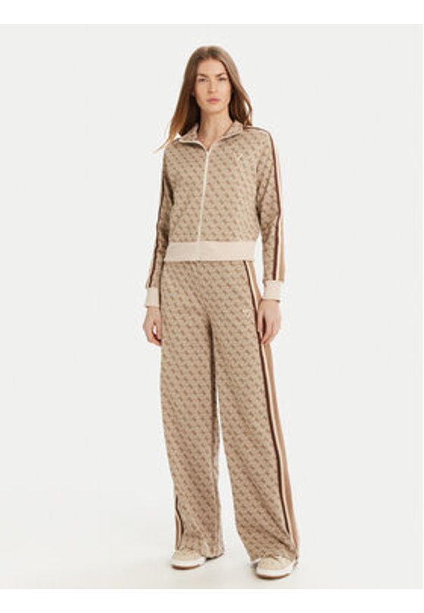 Guess Spodnie dresowe V5RB03 KCO90 Beżowy Regular Fit. Kolor: beżowy. Materiał: syntetyk