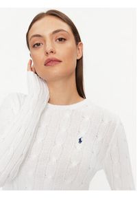 Polo Ralph Lauren Sweter 211891640001 Biały Regular Fit. Typ kołnierza: polo. Kolor: biały. Materiał: bawełna #3