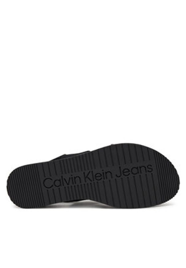 Calvin Klein Jeans Sandały Flatform Sandal Sling In YW0YW01788 Czarny. Kolor: czarny. Materiał: materiał