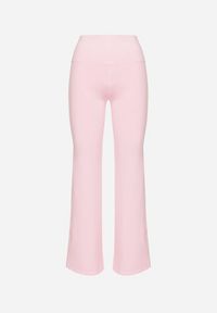 Born2be - Różowe Legginsy Dzwony z Wysokim Stanem i Szeroką Gumką w Talii Idoreia. Okazja: na co dzień. Stan: podwyższony. Kolor: różowy. Styl: elegancki, casual #3