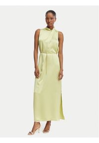 Hugo - HUGO Sukienka koktajlowa Kewina-1 50566973 Beżowy Slim Fit. Kolor: beżowy. Materiał: syntetyk. Styl: wizytowy #1