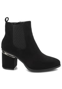 Czarne Botki Vinceza Eleganckie Obuwie Damskie. Okazja: na co dzień. Kolor: czarny. Materiał: materiał. Styl: elegancki #4