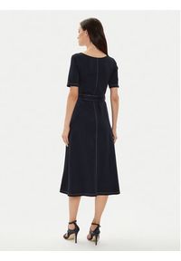 TOMMY HILFIGER - Tommy Hilfiger Sukienka codzienna WW0WW42431 Granatowy Regular Fit. Okazja: na co dzień. Kolor: niebieski. Materiał: bawełna. Typ sukienki: proste. Styl: casual #3