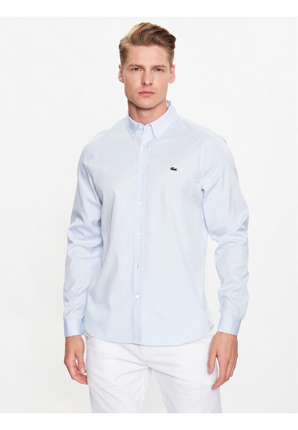 Lacoste Koszula CH2933 Błękitny Regular Fit. Kolor: niebieski. Materiał: bawełna