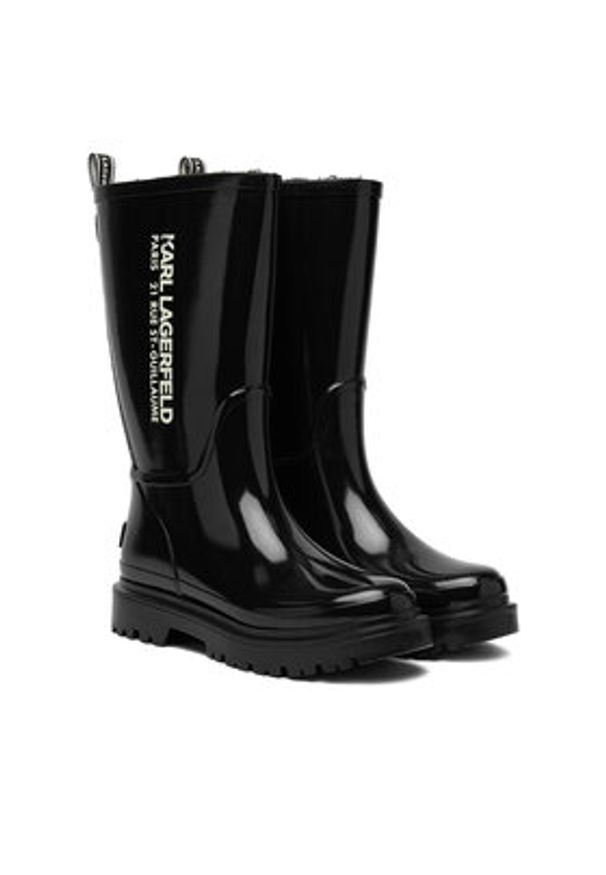 Karl Lagerfeld - KARL LAGERFELD Kalosze KL47180S Czarny. Kolor: czarny. Materiał: syntetyk