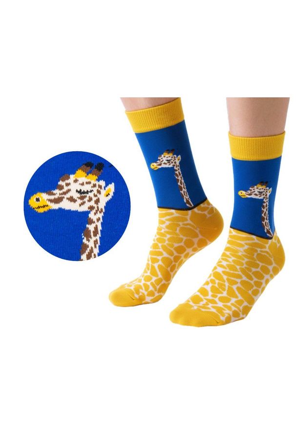 His Story - Skarpetki Bawełniane - Tematyczne - Żyrafa. Kolor: wielokolorowy. Materiał: elastan, bawełna, poliamid