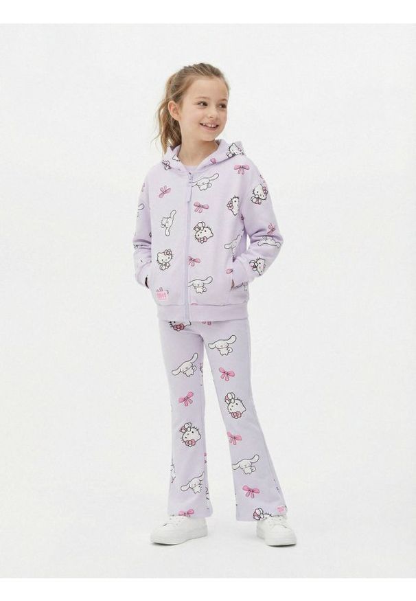 Sinsay - Rozpinana bluza z kapturem Hello Kitty - fioletowy. Typ kołnierza: kaptur. Kolor: fioletowy. Wzór: motyw z bajki