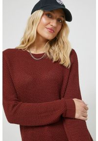 Vila sweter bawełniany damski kolor brązowy lekki. Okazja: na co dzień. Kolor: brązowy. Materiał: bawełna. Długość rękawa: długi rękaw. Długość: długie. Styl: casual #2