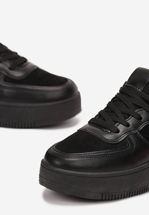 Born2be - Czarne Sneakersy Nomky. Wysokość cholewki: przed kostkę. Kolor: czarny. Szerokość cholewki: normalna. Wzór: jednolity