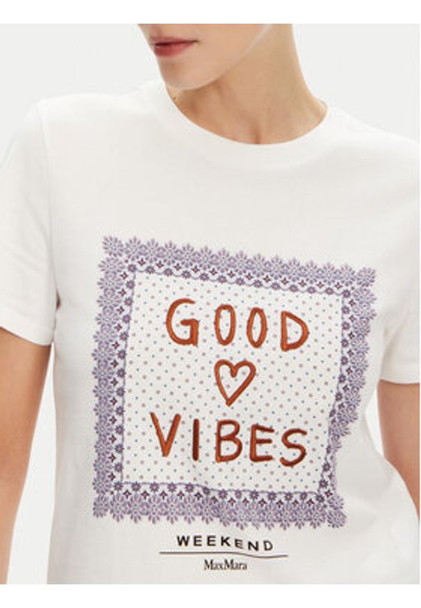 Weekend Max Mara T-Shirt Ara 2525976041 Biały Regular Fit. Kolor: biały. Materiał: bawełna