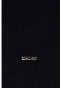 DKNY - Dkny sweter P1JS8AA2 damski kolor czarny lekki z golfem. Typ kołnierza: golf. Kolor: czarny. Materiał: dzianina. Długość rękawa: długi rękaw. Długość: długie #5