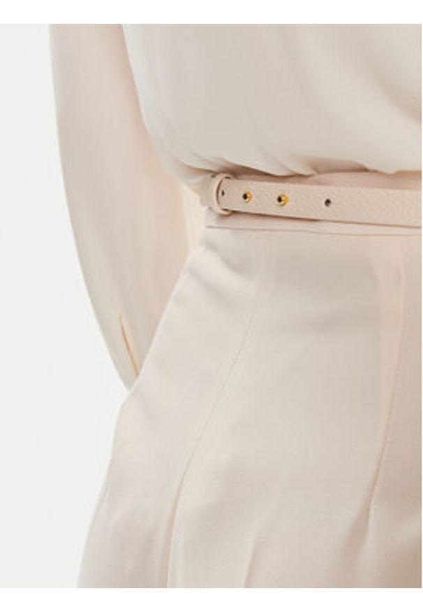 Elisabetta Franchi Spodnie materiałowe PA-053-42E2-5895 Écru Relaxed Fit. Materiał: syntetyk
