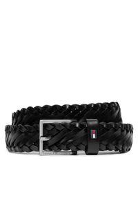 TOMMY HILFIGER - Tommy Hilfiger Pasek Męski Oliver 3.0 Leather Braid Dc AM0AM12068 Czarny. Kolor: czarny. Materiał: skóra #1