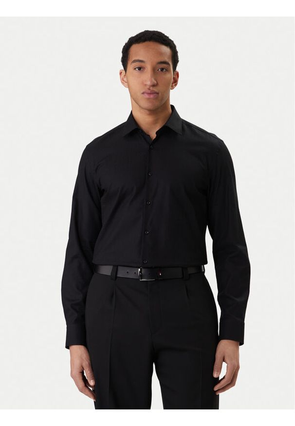 Hugo - HUGO Koszula Kenno 50555295 Czarny Slim Fit. Kolor: czarny. Materiał: bawełna
