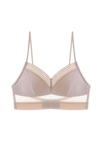 Intica - Stanik z dekoltem na plecach do codziennych stylizacji Neasa. Kolor: beżowy. Materiał: materiał, skóra