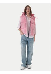 Tommy Jeans Bezrękawnik Tjw Alaska Grid Down Vest DW0DW21627 Różowy Regular Fit. Kolor: różowy. Materiał: syntetyk. Długość rękawa: bez rękawów
