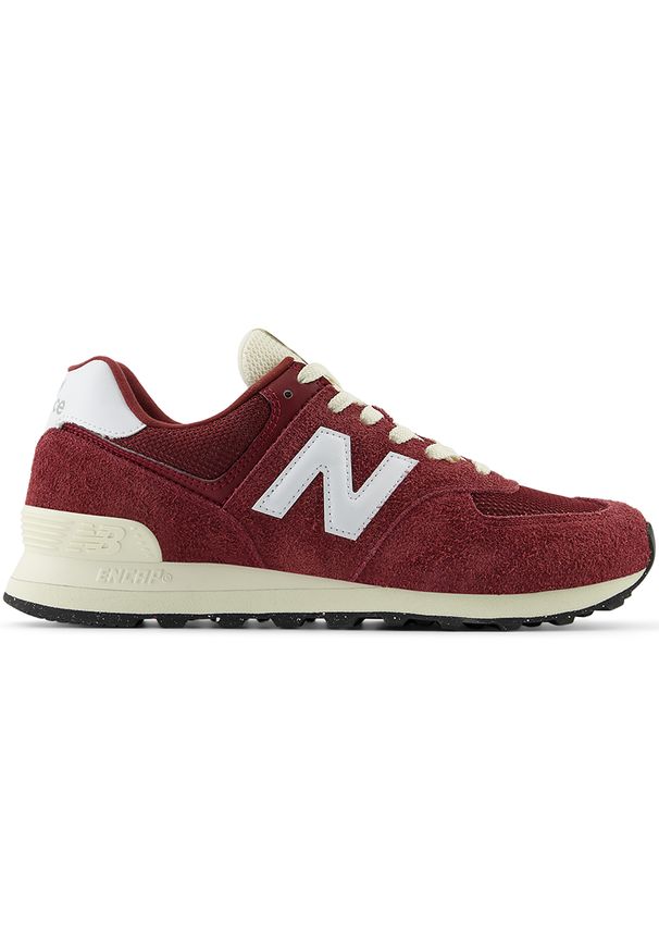 Buty unisex New Balance U574RBK – bordowe. Okazja: na co dzień. Kolor: czerwony. Materiał: guma, materiał, skóra, syntetyk. Szerokość cholewki: normalna. Model: New Balance 574