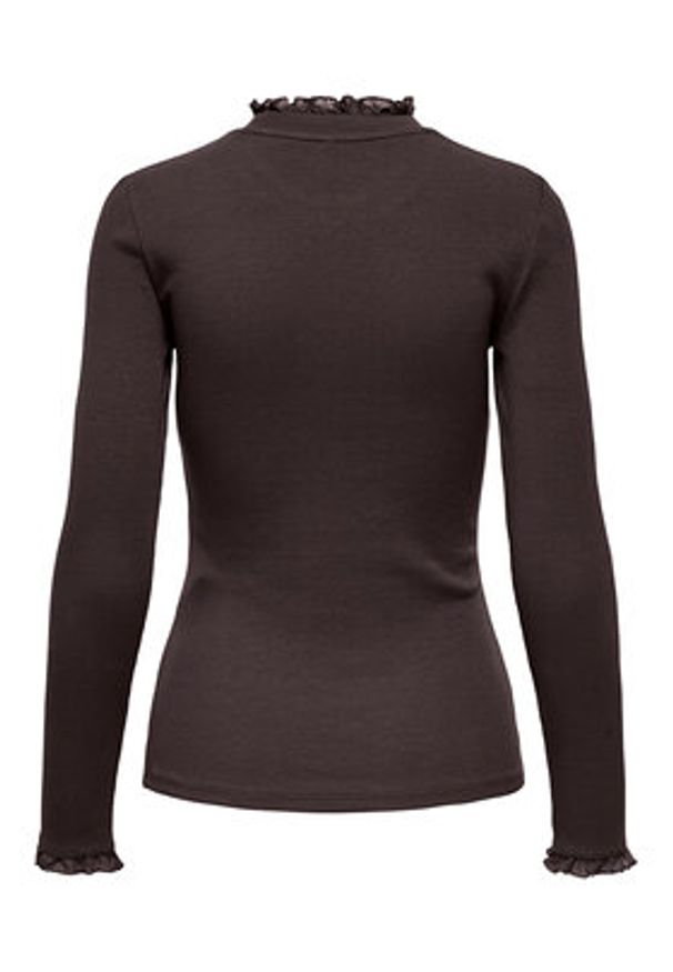 only - ONLY Bluzka Leslie 15277888 Brązowy Regular Fit. Kolor: brązowy. Materiał: bawełna