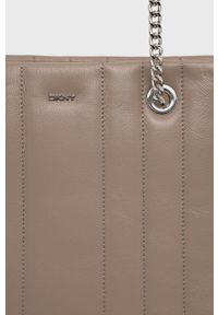 DKNY - Dkny torebka skórzana R21ABR09 kolor brązowy. Kolor: brązowy. Materiał: skórzane. Rodzaj torebki: na ramię #4
