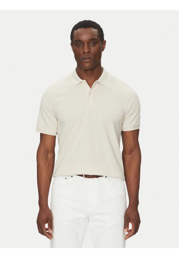 Jack & Jones - Jack&Jones Polo Kane 12270150 Beżowy Regular Fit. Typ kołnierza: polo. Kolor: beżowy. Materiał: bawełna, syntetyk
