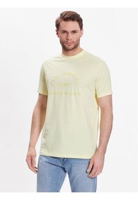 Karl Lagerfeld - KARL LAGERFELD T-Shirt Crew Neck 755053 532224 Żółty Regular Fit. Typ kołnierza: dekolt w karo. Kolor: żółty. Materiał: bawełna #1