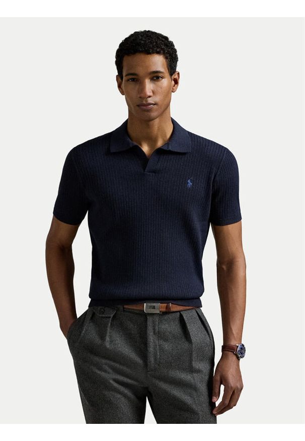 Polo Ralph Lauren Polo 710979100001 Granatowy Regular Fit. Typ kołnierza: polo. Kolor: niebieski. Materiał: bawełna