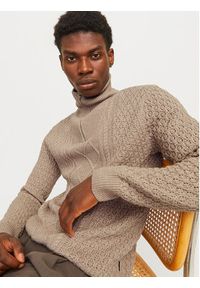 Jack & Jones - Jack&Jones Sweter Blunorth 12261780 Beżowy Regular Fit. Kolor: beżowy. Materiał: bawełna, syntetyk #4