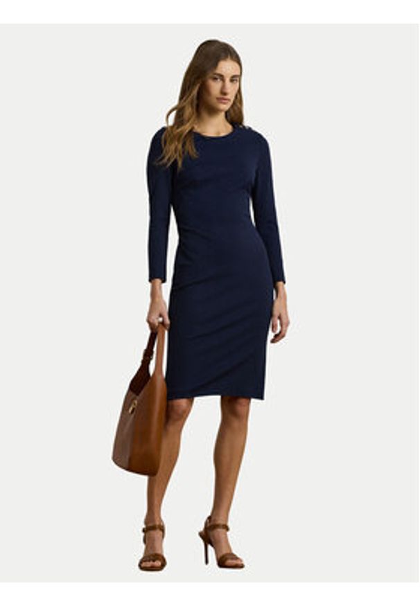 Lauren Ralph Lauren - LAUREN RALPH LAUREN Sukienka codzienna 200973403001 Granatowy Regular Fit. Okazja: na co dzień. Kolor: niebieski. Materiał: wiskoza. Typ sukienki: proste. Styl: casual