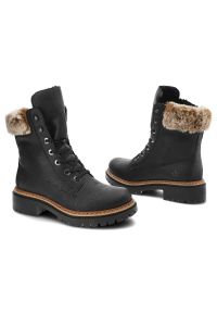 Czarne Botki Rieker Wygodne Buty Na Zimę. Okazja: na spacer. Kolor: czarny. Materiał: skóra ekologiczna. Szerokość cholewki: normalna. Sezon: zima. Styl: wizytowy #2
