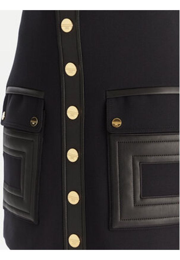 Elisabetta Franchi Spódnica trapezowa GO-120-57E2-V490 Czarny Regular Fit. Kolor: czarny. Materiał: syntetyk