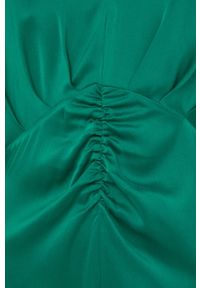 Notes du Nord sukienka jedwabna Cilla kolor zielony maxi rozkloszowana. Kolor: zielony. Materiał: jedwab. Wzór: gładki. Typ sukienki: rozkloszowane. Długość: maxi #4