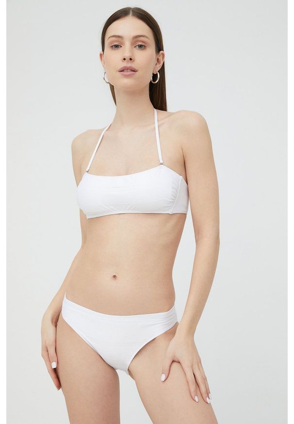 Max Mara Leisure strój kąpielowy kolor biały lekko usztywniona miseczka. Kolor: biały. Materiał: materiał