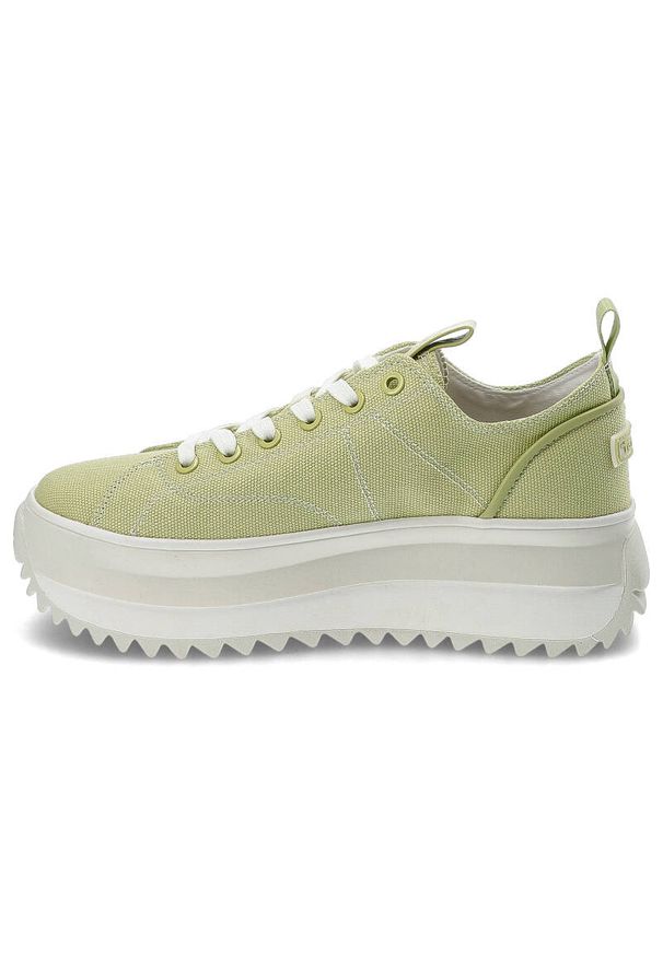 Zielone Sneakersy Tamaris Modne Obuwie Damskie. Okazja: na spacer, na co dzień. Zapięcie: sznurówki. Kolor: zielony. Materiał: materiał. Sezon: wiosna, lato. Sport: turystyka piesza
