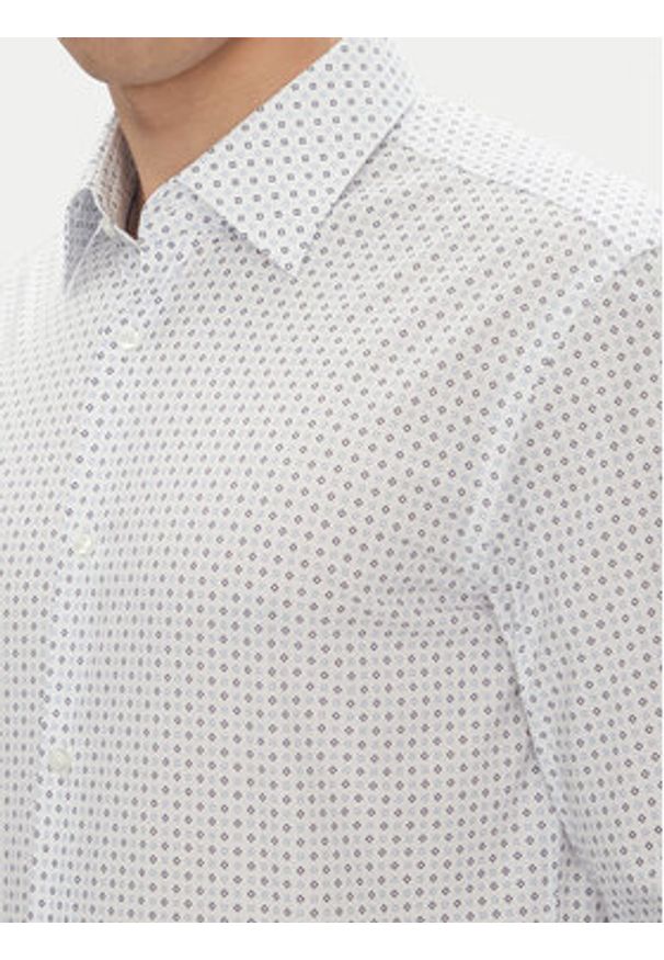 BOSS Koszula H-Hank-Kent-C1 50545147 Biały Slim Fit. Typ kołnierza: kołnierzyk klasyczny. Kolor: biały. Materiał: bawełna