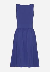 Born2be - Niebieska Sukienka z Wiskozą o Rozkloszowanym Kroju Edivane. Okazja: na co dzień. Kolor: niebieski. Materiał: wiskoza. Długość rękawa: na ramiączkach. Sezon: wiosna, lato. Typ sukienki: rozkloszowane. Styl: casual #7