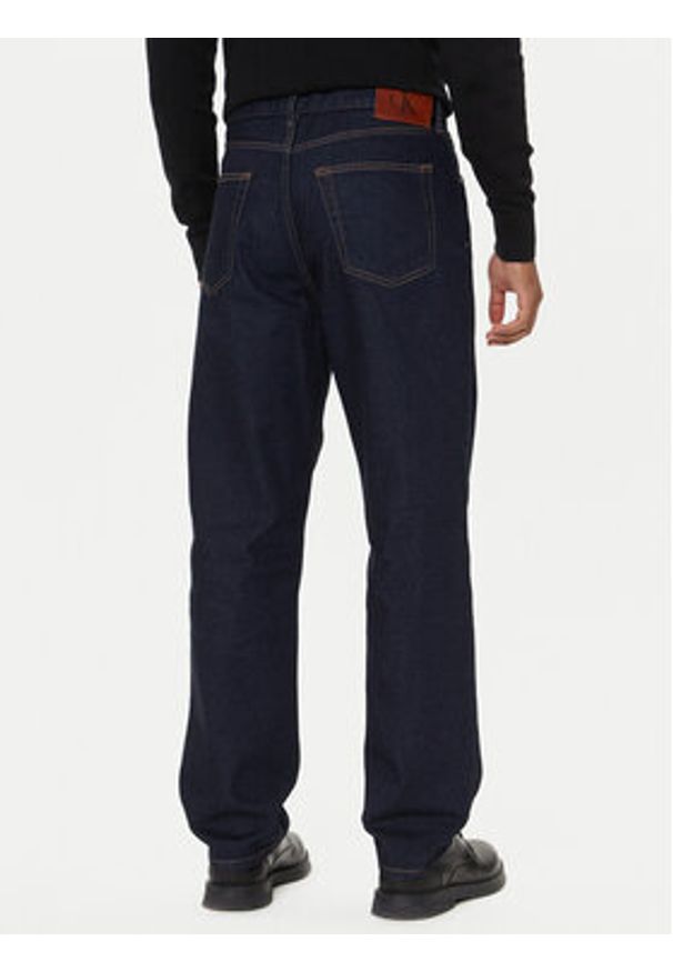 Calvin Klein Jeansy 90's LV04RD713G Granatowy Straight Fit. Kolor: niebieski