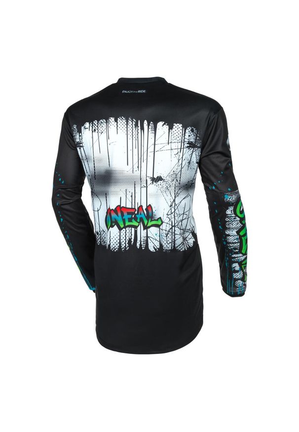 O'NEAL - Bluza rowerowa mtb dziecięca O'neal Rancid Jersey. Kolor: wielokolorowy, czarny. Materiał: jersey