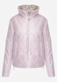 Born2be - Różowa Dwustronna Kurtka Pikowana Ozdobiona Naszywką i Panterką Nemopis. Okazja: na co dzień. Kolor: różowy. Materiał: jeans. Wzór: motyw zwierzęcy, aplikacja. Styl: casual #8
