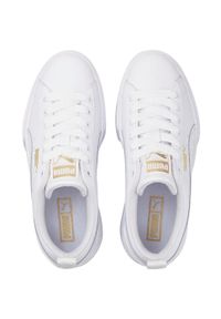 Buty sportowe Puma Mayze Lth Jr. Okazja: na co dzień. Kolor: biały. Materiał: materiał, syntetyk, tkanina, skóra. Sport: turystyka piesza #2