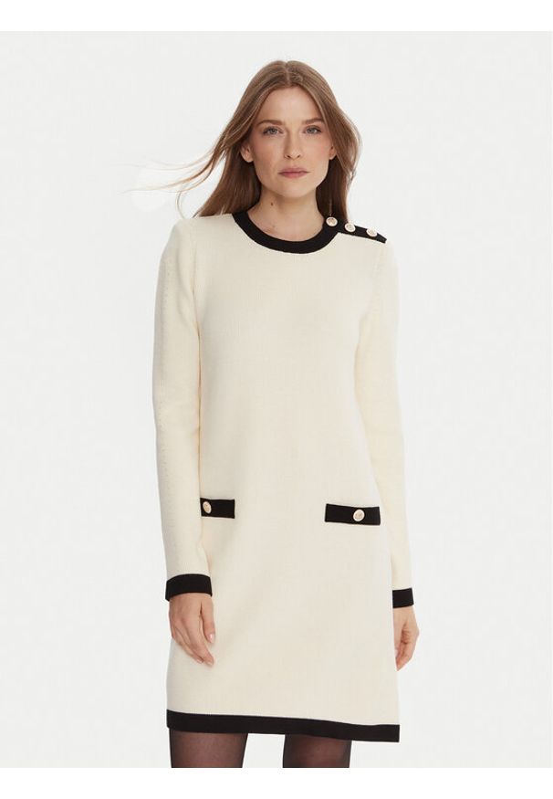 Gaudi Sukienka dzianinowa 521FD13009 Écru Regular Fit. Materiał: wiskoza