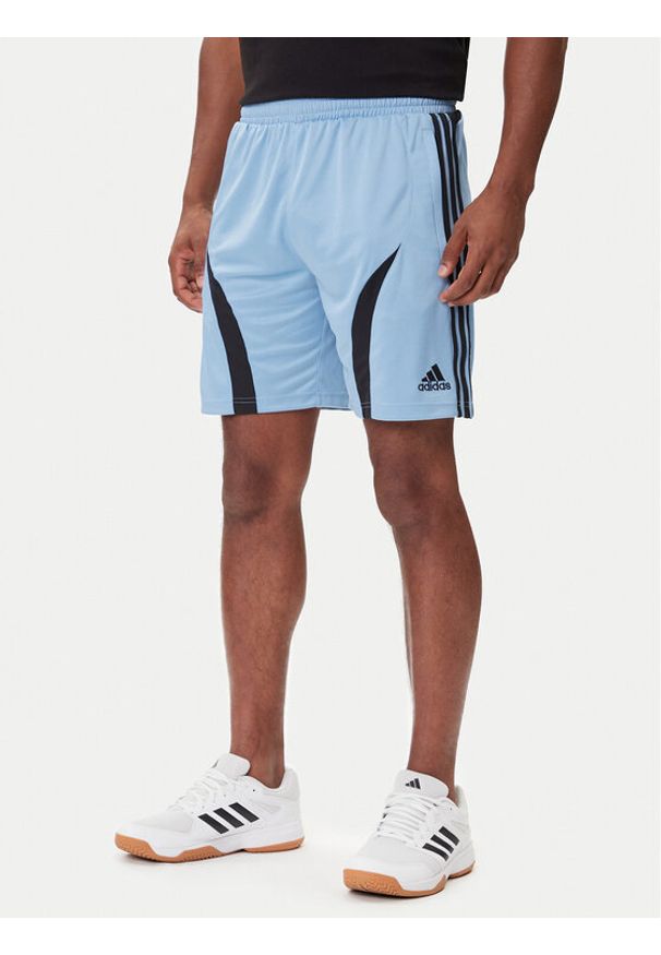 Adidas - adidas Szorty sportowe Teamgeist adicolor JW1348 Błękitny Regular Fit. Kolor: niebieski. Materiał: syntetyk. Styl: sportowy