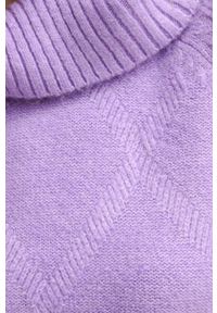 medicine - Medicine sweter damski kolor różowy z golfem. Typ kołnierza: golf. Kolor: fioletowy. Materiał: materiał. Długość rękawa: raglanowy rękaw. Długość: długie #6