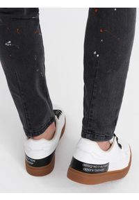 Ombre Clothing - Spodnie męskie jeansowe SKINNY FIT - czarne V1 - Rozmiar: XXL. Kolor: czarny. Materiał: jeans. Wzór: aplikacja #7