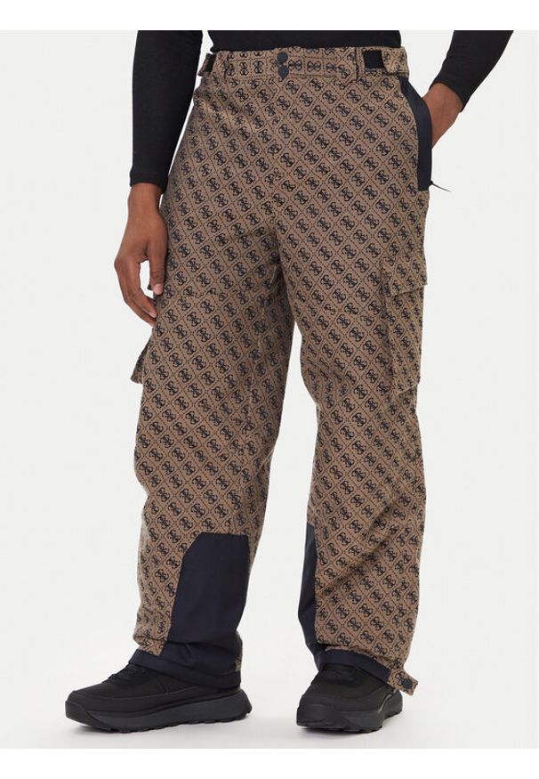 Guess Spodnie narciarskie M5BB77 WF182 Brązowy Regular Fit. Kolor: brązowy. Materiał: syntetyk. Sport: narciarstwo