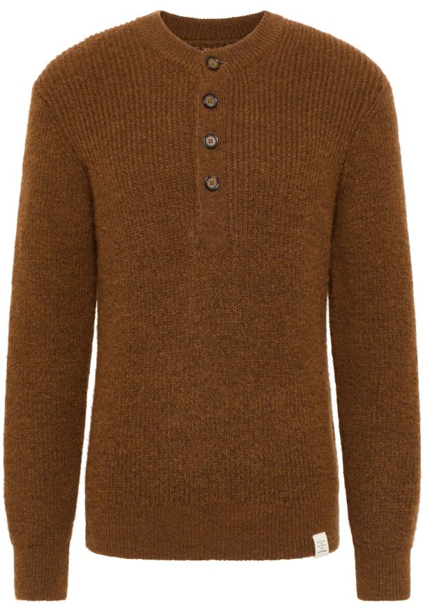 Męski Sweter Mustang Style Emil C Henley Rubber 1014118 3161. Typ kołnierza: typu henley