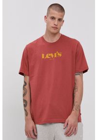 Levi's® - Levi's T-shirt bawełniany kolor czerwony z nadrukiem 16143.0318-Reds. Okazja: na spotkanie biznesowe. Kolor: czerwony. Materiał: bawełna. Wzór: nadruk. Styl: biznesowy #5